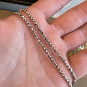 White Gold Box Chain Necklace